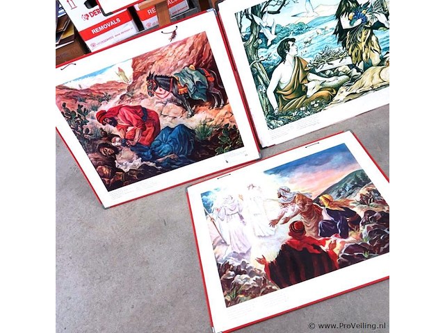 4 bellarminus bijbelplaten uit de jaren 50 - afbeelding 2 van  5