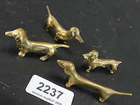 4 brons/koperen teckels - afbeelding 2 van  5