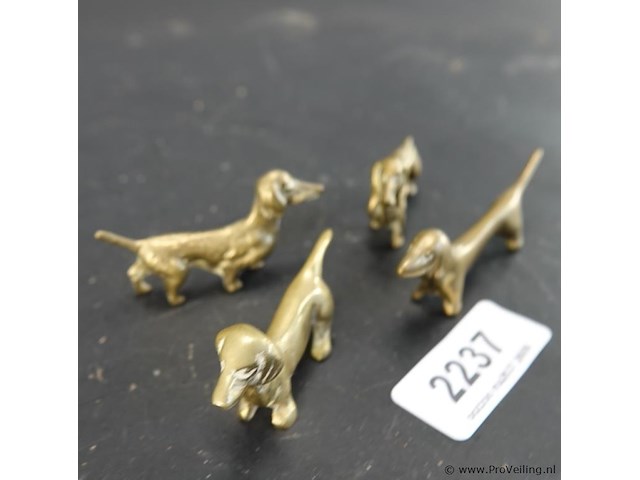 4 brons/koperen teckels - afbeelding 3 van  5