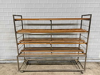 4 delige - afkoelwagen rvs / hout - afbeelding 2 van  4