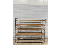 4 delige - afkoelwagen rvs / hout - afbeelding 3 van  4