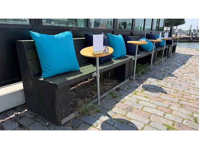 4-delige terrasbank met tafel en singcall service menukaarthouder - afbeelding 3 van  14