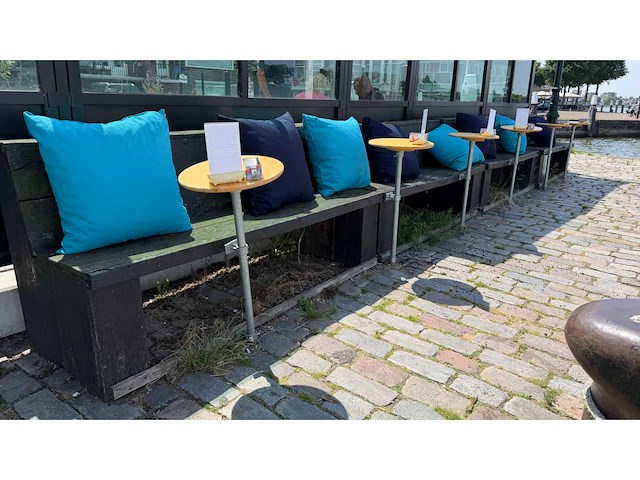 4-delige terrasbank met tafel en singcall service menukaarthouder - afbeelding 4 van  14