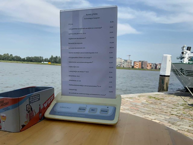 4-delige terrasbank met tafel en singcall service menukaarthouder - afbeelding 5 van  14
