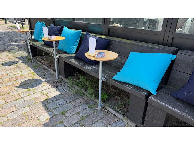 4-delige terrasbank met tafel en singcall service menukaarthouder - afbeelding 12 van  14
