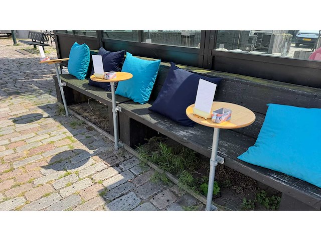 4-delige terrasbank met tafel en singcall service menukaarthouder - afbeelding 13 van  14