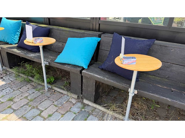 4-delige terrasbank met tafel en singcall service menukaarthouder - afbeelding 14 van  14