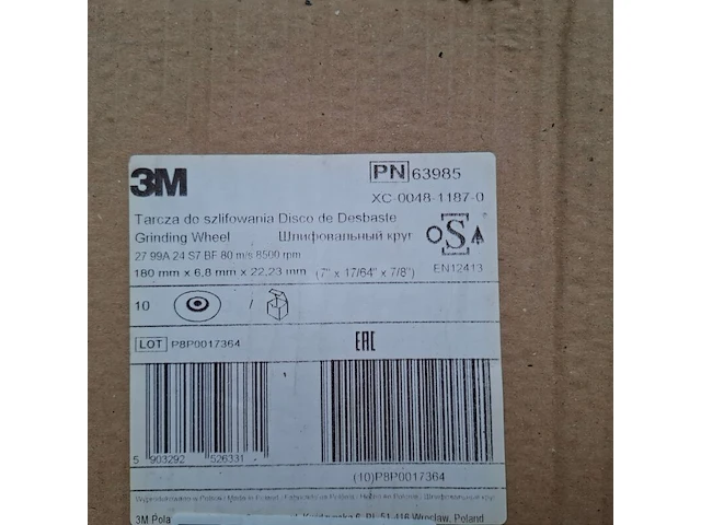 4 doos a 10 stuks afbraamschijf 3m, 180x6,8x22,23mm - afbeelding 3 van  4