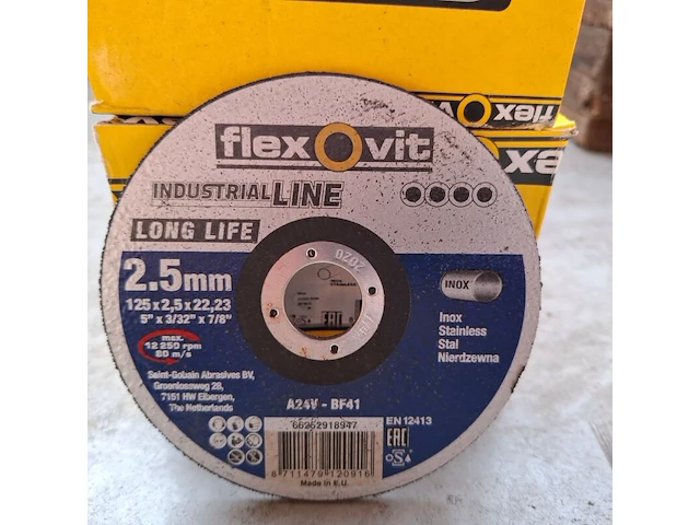 4 doos a 25 stuks doorslijpschijf flexovit, 125x2,5x22,23 - afbeelding 2 van  4