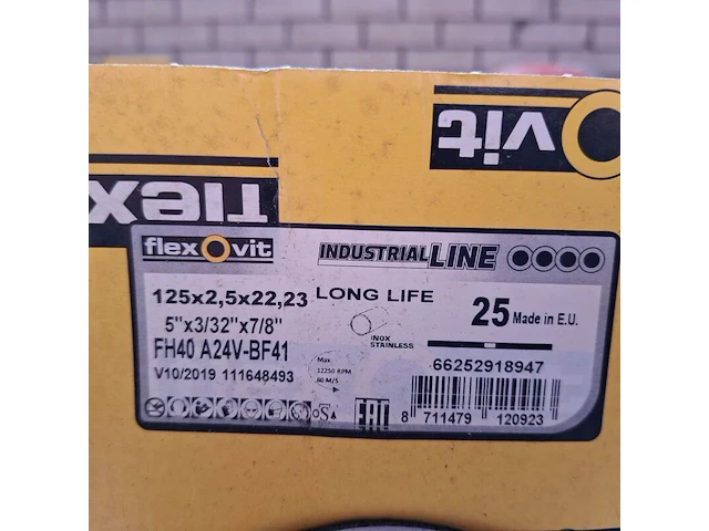 4 doos a 25 stuks doorslijpschijf flexovit, 125x2,5x22,23 - afbeelding 3 van  4