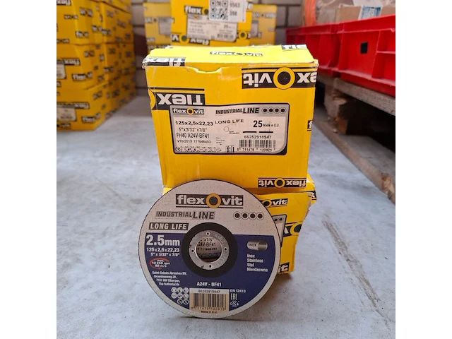 4 doos a 25 stuks doorslijpschijf flexovit, 125x2,5x22,23 - afbeelding 1 van  4