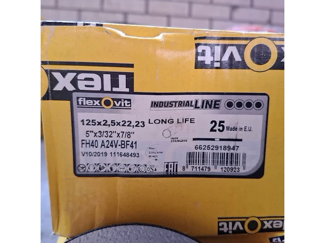 4 doos a 25 stuks doorslijpschijf flexovit, 125x2,5x22,23 - afbeelding 3 van  4
