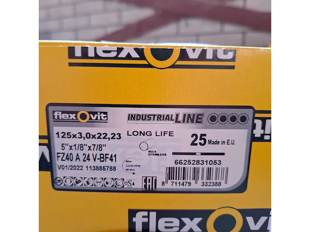 4 doos a 25 stuks doorslijpschijf flexovit, 125x3,0x22,23 - afbeelding 3 van  4