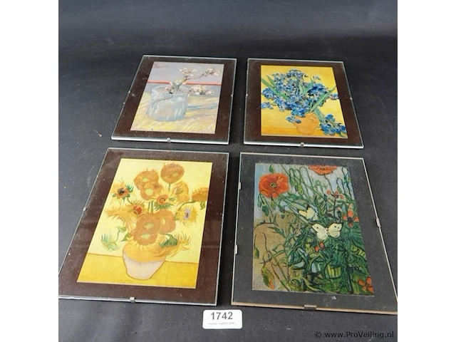 4 drukjes van gogh ingelijst - afbeelding 1 van  5