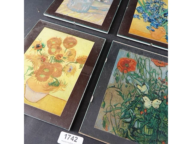 4 drukjes van gogh ingelijst - afbeelding 3 van  5