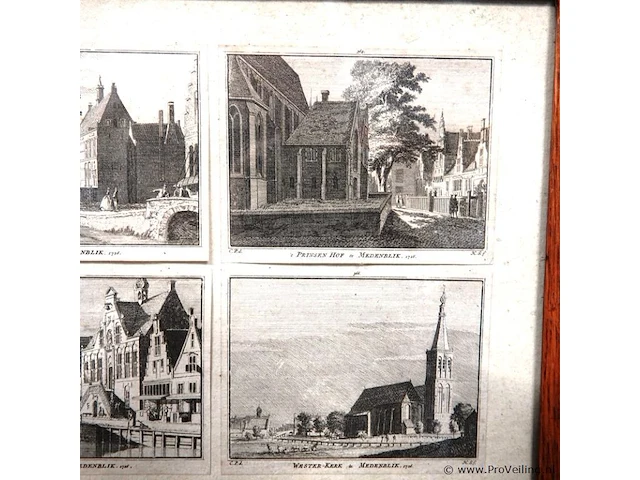 4 historische gravures van medemblik uit 1726, getekend door cornelis pronk en gegraveerd door hendrik spilman - afbeelding 4 van  5