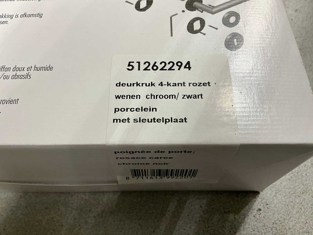 4-kant rozet deurbeslag (38x) - afbeelding 3 van  3