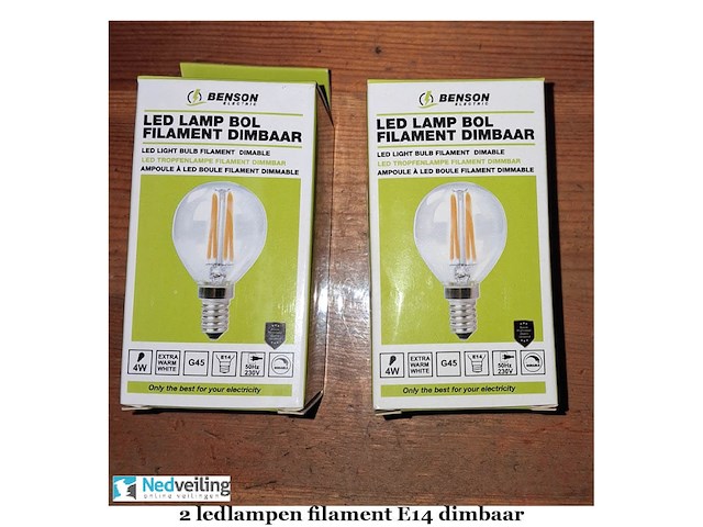 4 ledlampen bol dimbaar e14 220v-5w filament (doos t) - afbeelding 1 van  3