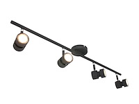 4-lichts spot met dimbaar gu10 licht, steinhauer, natasja 7904zw, zwart, 2026 - afbeelding 1 van  5