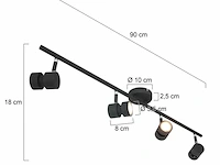 4-lichts spot met dimbaar gu10 licht, steinhauer, natasja 7904zw, zwart, 2026 - afbeelding 3 van  5