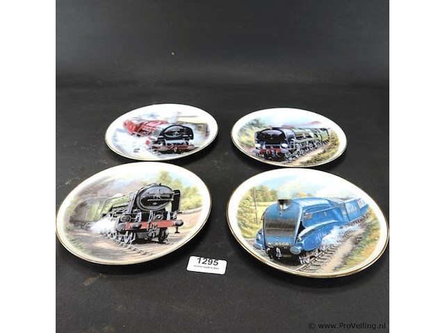 4 majesty of steam engels porseleinen borden - afbeelding 1 van  5