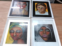 4 olieverfschilderij op doek in lijst - afbeelding 1 van  5