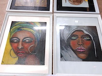 4 olieverfschilderij op doek in lijst - afbeelding 3 van  5