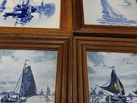 4 oude tegels in houten lijsten - afbeelding 4 van  5