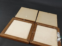 4 oude tegels in houten lijsten - afbeelding 4 van  5