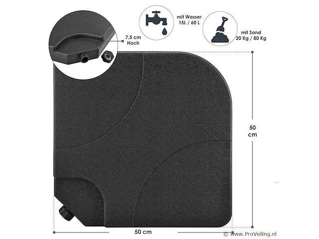 4 parasolvoet vulbaar - afbeelding 2 van  10
