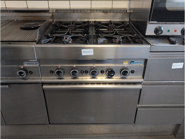 4-pits kooktoestel met oven, modular - afbeelding 1 van  6