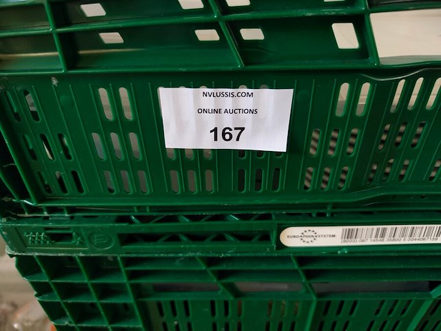 4 pvc bakken gevuld met porseleinen servies w.o. borden en kommen , partij bier-, wijn- en frisdrankglazen (12,21) - afbeelding 3 van  15