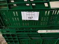 4 pvc bakken gevuld met porseleinen servies w.o. borden en kommen , partij bier-, wijn- en frisdrankglazen (12,21) - afbeelding 3 van  15