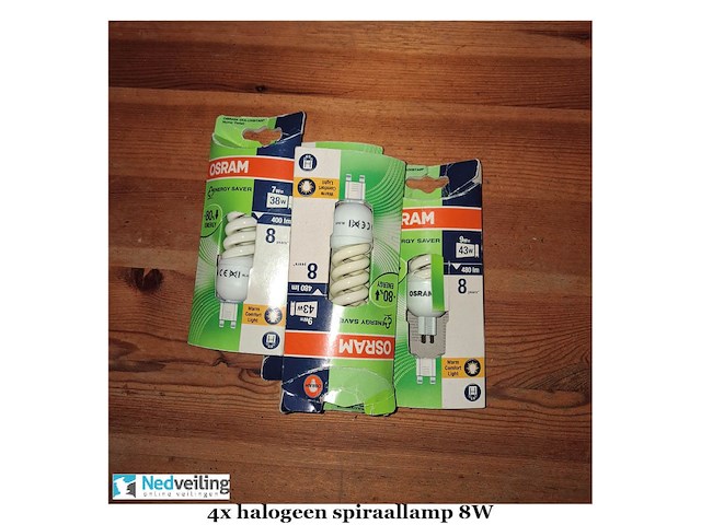 4 spiraallampen halogeen 8w - afbeelding 1 van  3