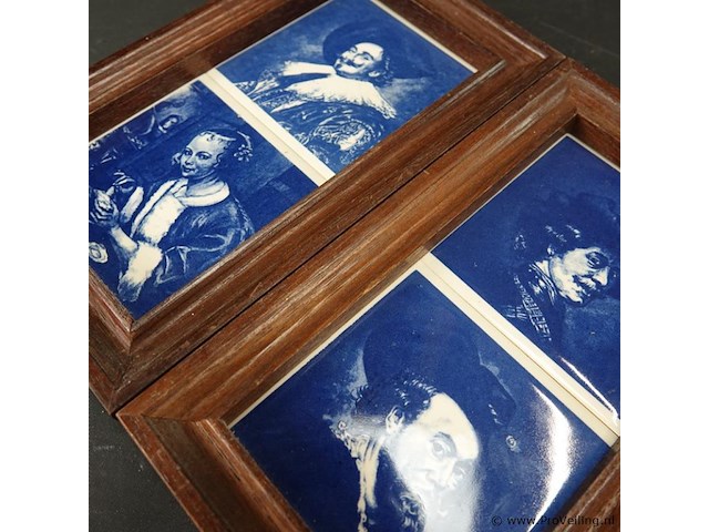 4 tegels in 2 houten lijsten - afbeelding 4 van  5