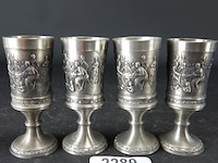 4 tinnen kelkglaasjes - afbeelding 1 van  5