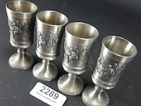 4 tinnen kelkglaasjes - afbeelding 2 van  5