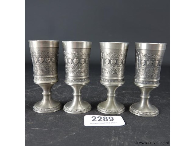 4 tinnen kelkglaasjes - afbeelding 3 van  5