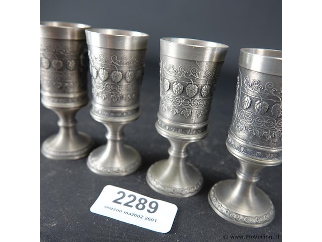 4 tinnen kelkglaasjes - afbeelding 4 van  5