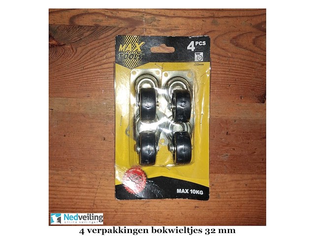 4 verpakkingen bokwieltjes 32 mm (doos-q) - afbeelding 2 van  3
