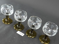 4 vintage glazen geëtste roemers - afbeelding 2 van  5
