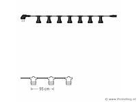 4 x 10 meter koppelbare prikkabel – e27 – ip44 – met stekker – zwart - afbeelding 3 van  5