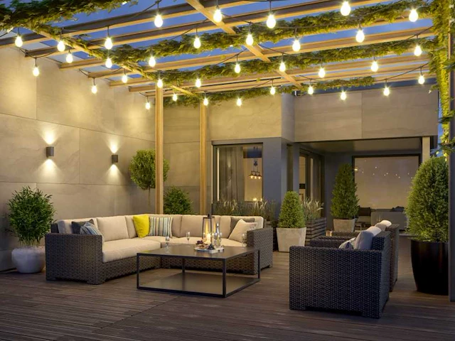 4 x 10 meter sfeervolle led lichtketting warm wit - afbeelding 1 van  10