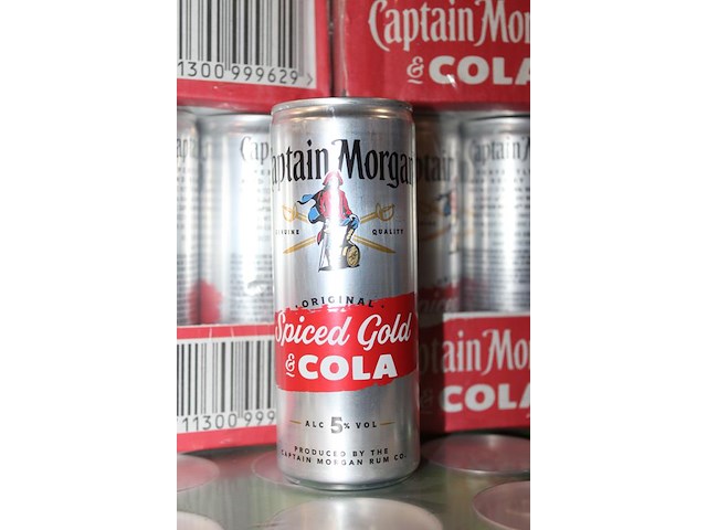 4 x 12 blikken captain morgan spiced gold & cola 0,25cl. tht 11-2025. bod inclusief statiegeldwaarde van 7,... - afbeelding 2 van  2