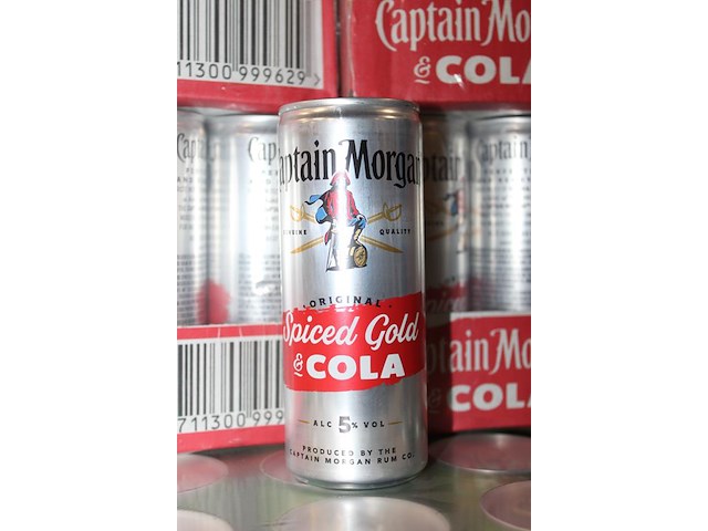 4 x 12 blikken captain morgan spiced gold & cola 0,25cl. tht 11-2025. bod inclusief statiegeldwaarde van 7,... - afbeelding 2 van  2