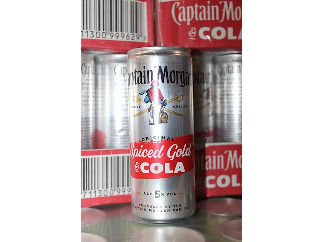 4 x 12 blikken captain morgan spiced gold & cola 0,25cl. tht 11-2025. bod inclusief statiegeldwaarde van 7,... - afbeelding 2 van  2