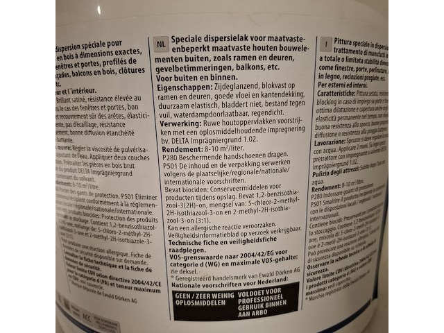 4 x 12l buitenlatex ral 9010 lucite - afbeelding 4 van  4