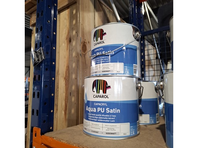 4 x 2,5 liter caparol pu satin, wit - afbeelding 1 van  5