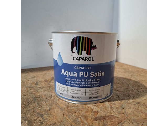 4 x 2,5 liter caparol pu satin, wit - afbeelding 2 van  5