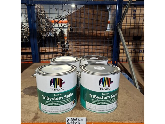 4 x 2,5 liter caparol trimaxx satin, wit - afbeelding 1 van  4